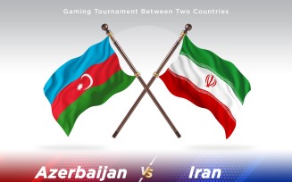 Azerbaijan versus Iran Two Flags