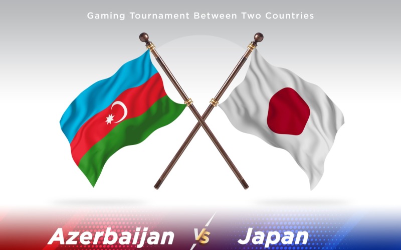 Azerbaijan versus japan Two Flags Illustration