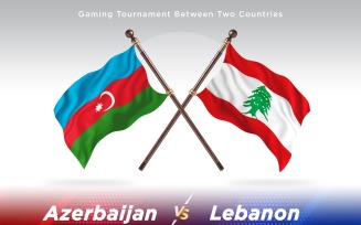 Azerbaijan versus Lebanon Two Flags
