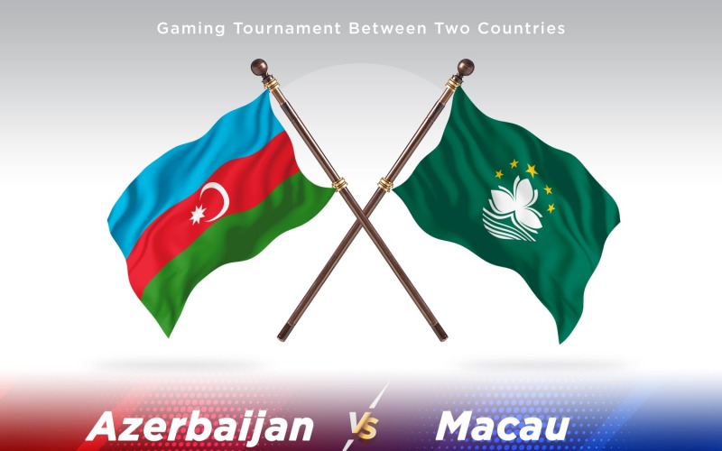 Azerbaijan versus Macau Two Flags Illustration