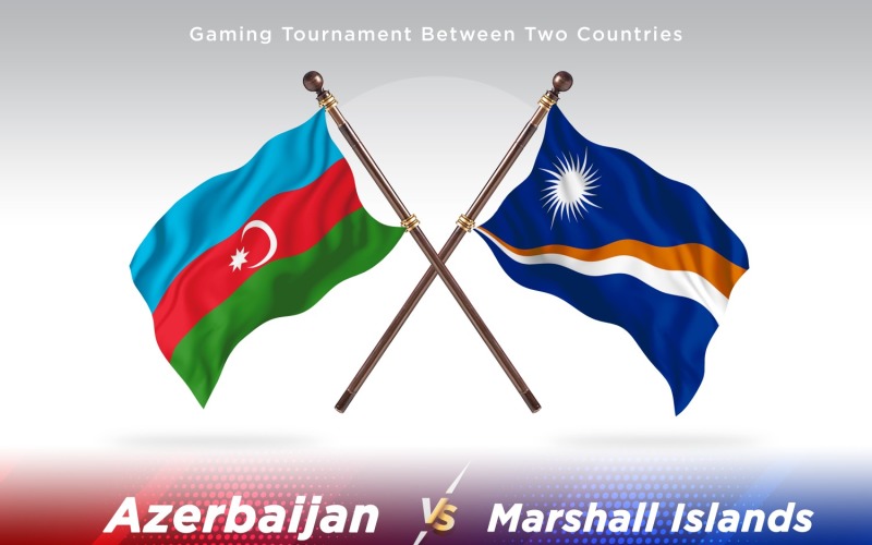 Azerbaijan versus marshal islands Two Flags Illustration