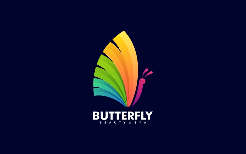 Butterfly Gradient Colorful Logo Design Logo Template