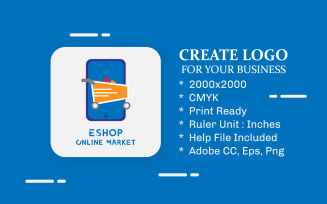 E-Shop Online Market Logo Template