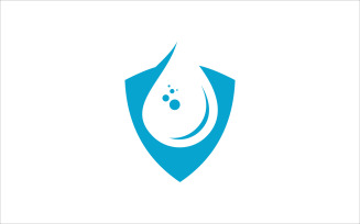 Shield fresh water drop vector logo symbol template