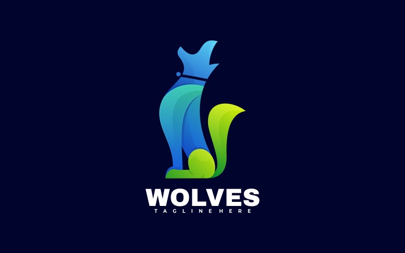Wolf Gradient Colorful Logo Style Logo Template