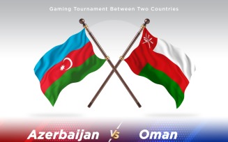 Azerbaijan versus Oman Two Flags
