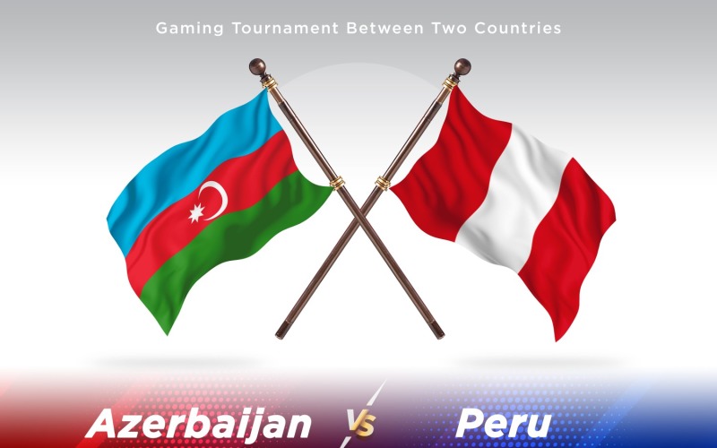 Azerbaijan versus Peru Two Flags Illustration