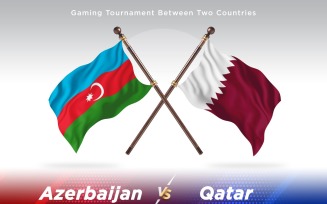 Azerbaijan versus Qatar Two Flags