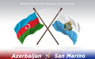 Azerbaijan versus san Marino Two Flags