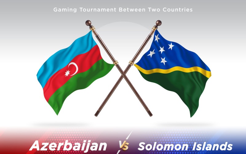 Azerbaijan versus Solomon islands Two Flags Illustration