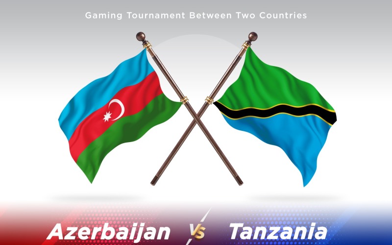 Azerbaijan versus Tanzania Two Flags Illustration
