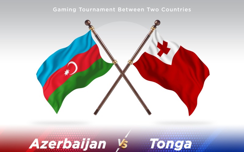 Azerbaijan versus Tonga Two Flags Illustration