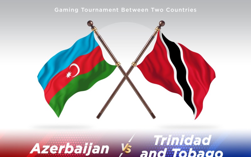 Azerbaijan versus Trinidad and Tobago Two Flags Illustration