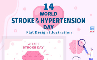 14 World Stroke and Hypertension Day Vector illustration