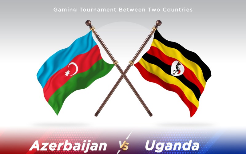 Azerbaijan versus Uganda Two Flags Illustration