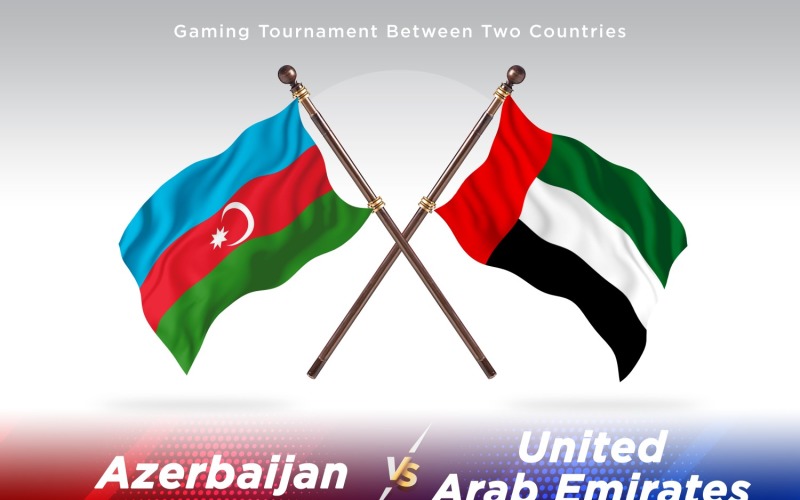 Azerbaijan versus united Arab emirates Two Flags Illustration