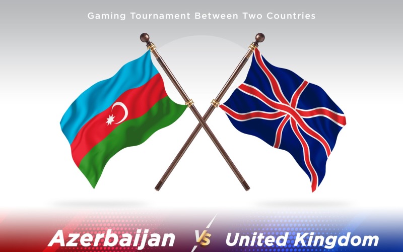 Azerbaijan versus united kingdom Two Flags Illustration