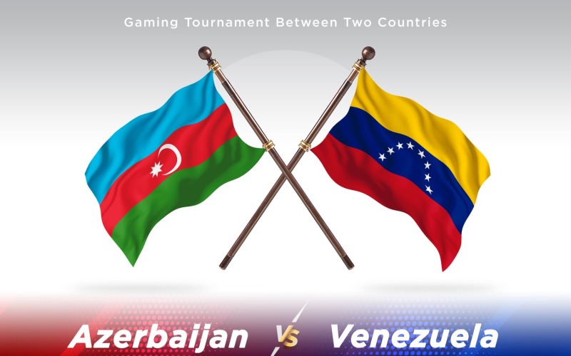 Azerbaijan versus Venezuela Two Flags Illustration