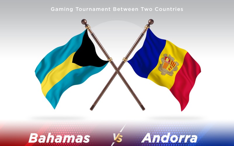 Bahamas versus Andorra Two Flags Illustration