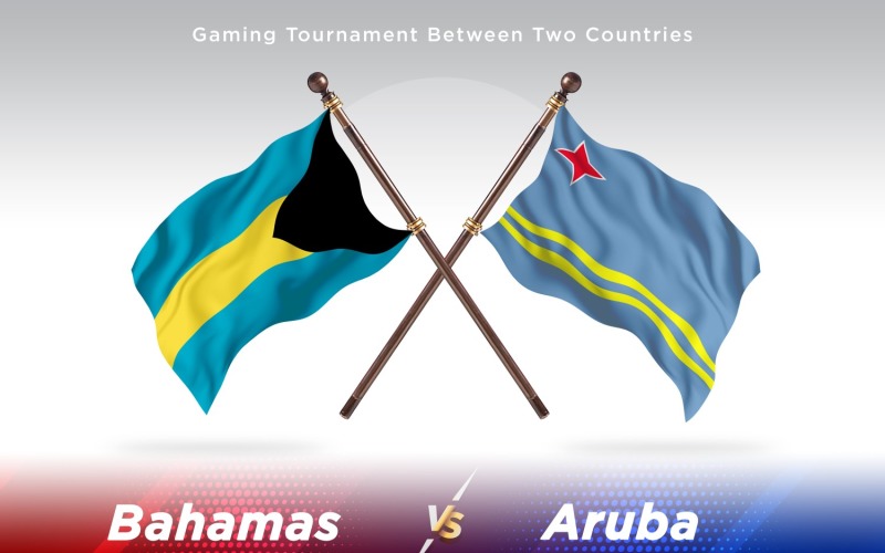 Bahamas versus Aruba Two Flags Illustration