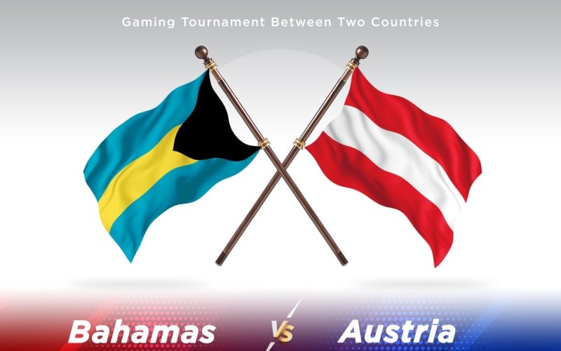 Bahamas versus Austria Two Flags Illustration