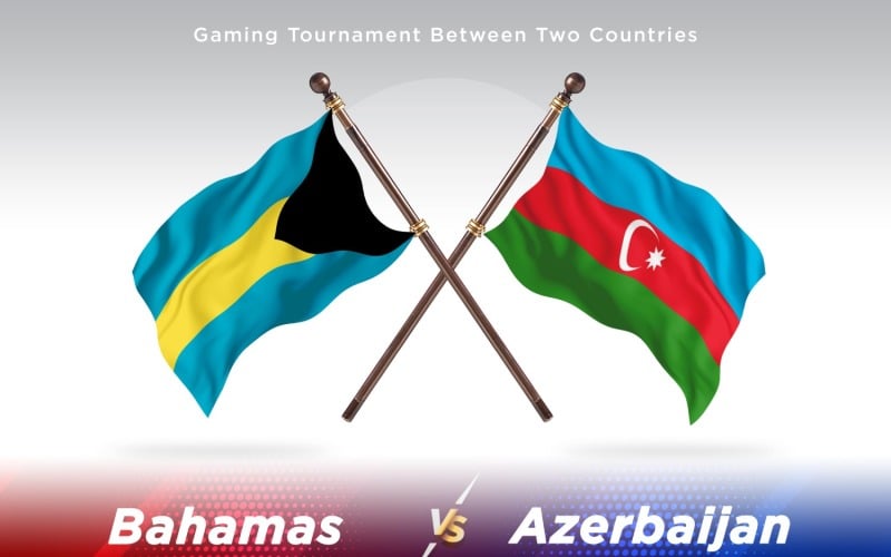 Bahamas versus Azerbaijan Two Flags Illustration