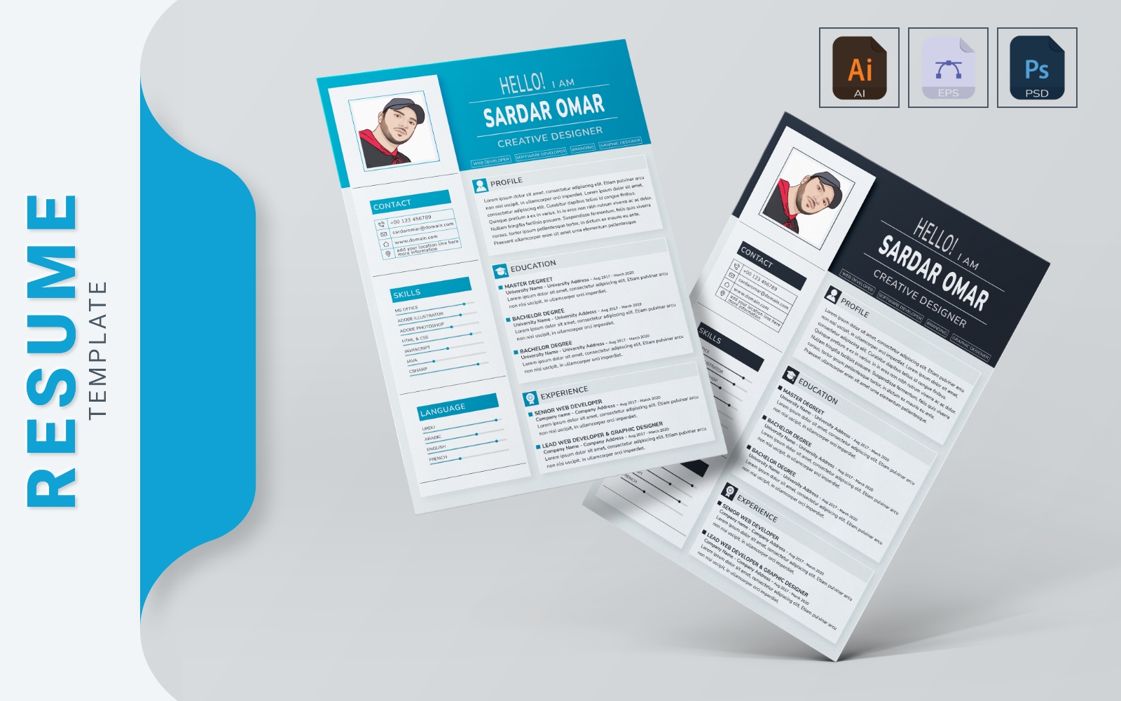 Template #198878 Cv Resume Webdesign Template - Logo template Preview