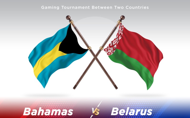 Bahamas versus Belarus Two Flags Illustration