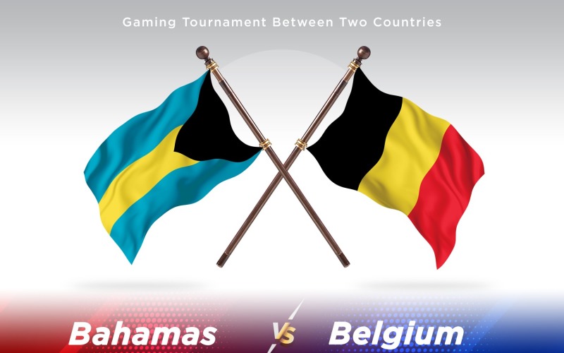 Bahamas versus Belgium Two Flags Illustration