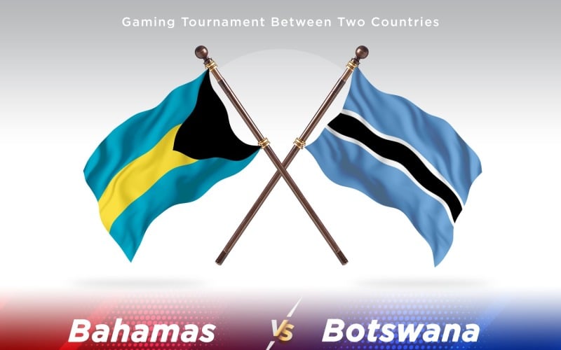 Bahamas versus Botswana Two Flags Illustration