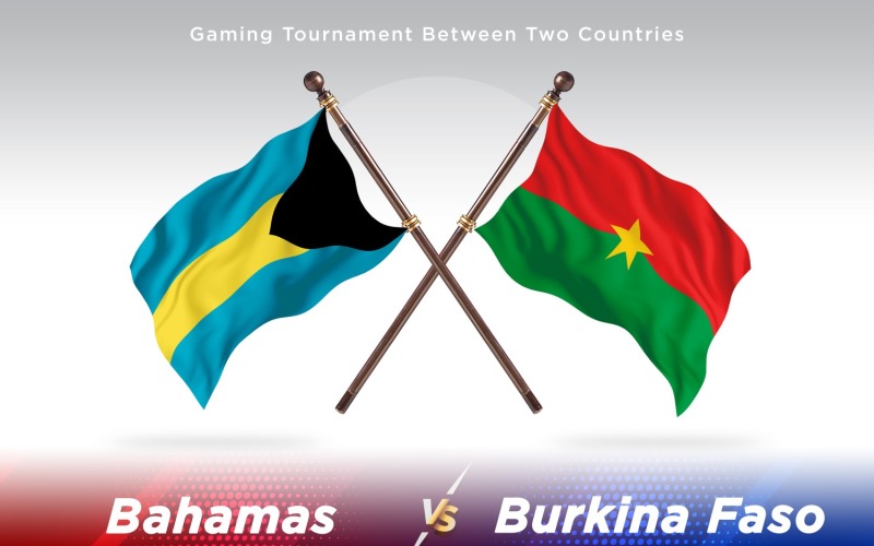 Bahamas versus Burkina Faso Two Flags Illustration