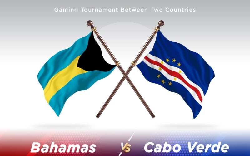 Bahamas versus Cabo Verde Two Flags Illustration