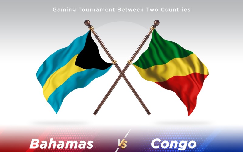 Bahamas versus Congo Two Flags Illustration