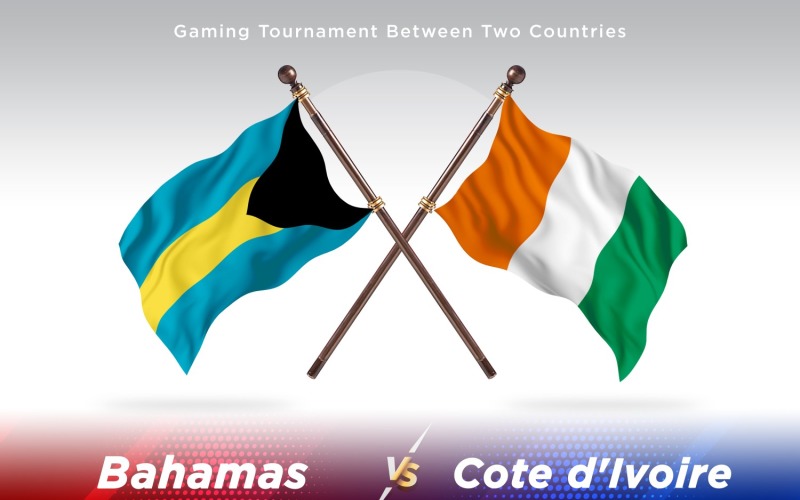 Bahamas versus cote d'ivoire Two Flags Illustration