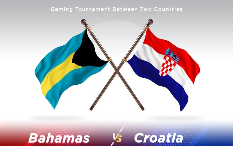 Bahamas versus Croatia Two Flags Illustration