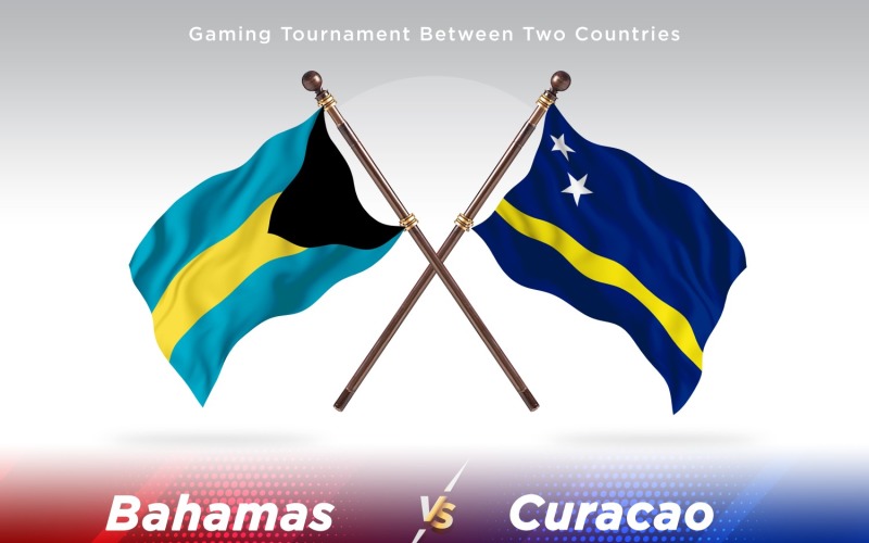 Bahamas versus curacao Two Flags Illustration