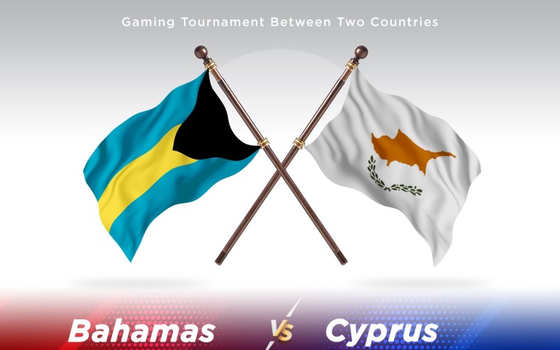 Bahamas versus Cyprus Two Flags Illustration