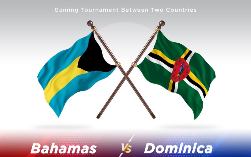 Bahamas versus Dominica Two Flags Illustration