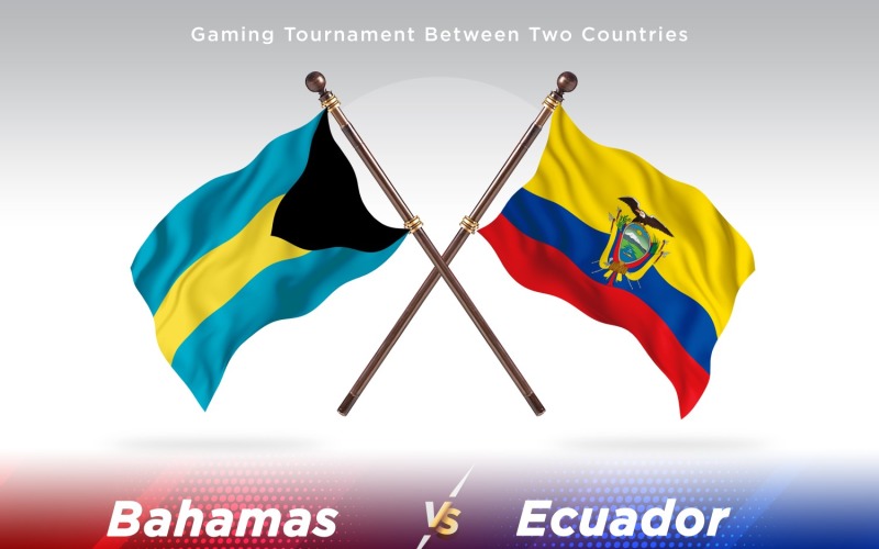 Bahamas versus Ecuador Two Flags Illustration