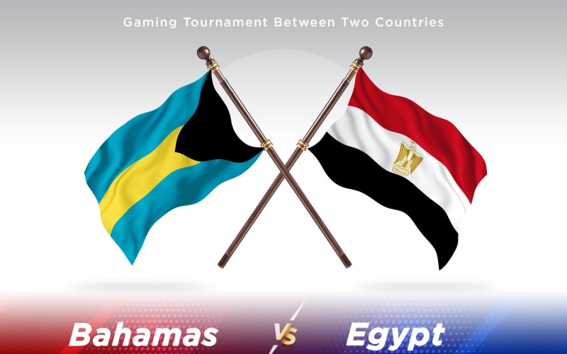 Bahamas versus Egypt Two Flags Illustration
