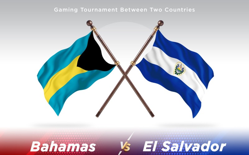 Bahamas versus el Salvador Two Flags Illustration