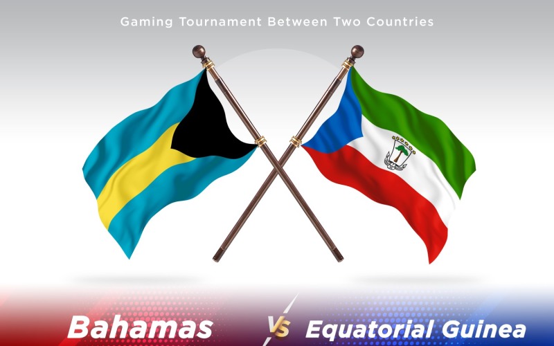 Bahamas versus equatorial guinea Two Flags Illustration