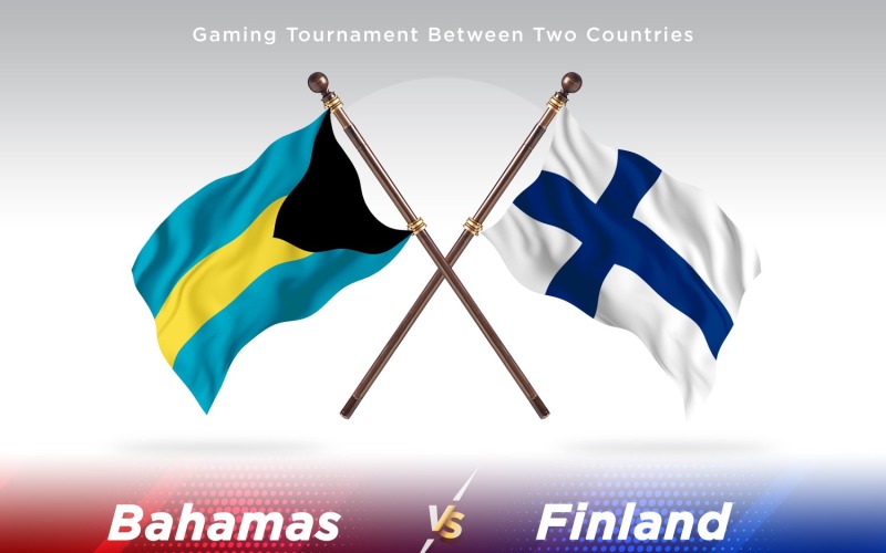 Bahamas versus Finland Two Flags Illustration