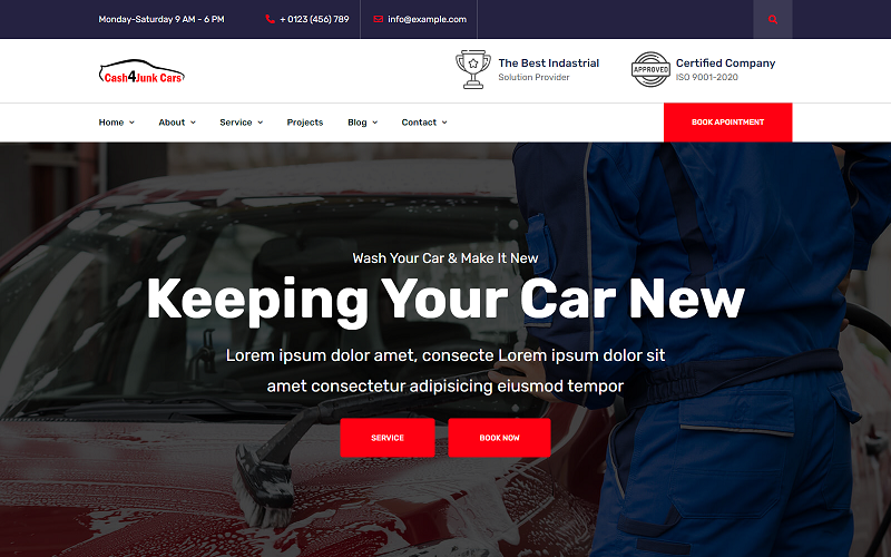 Cash4Junk – Car Wash HTML Template Website Template