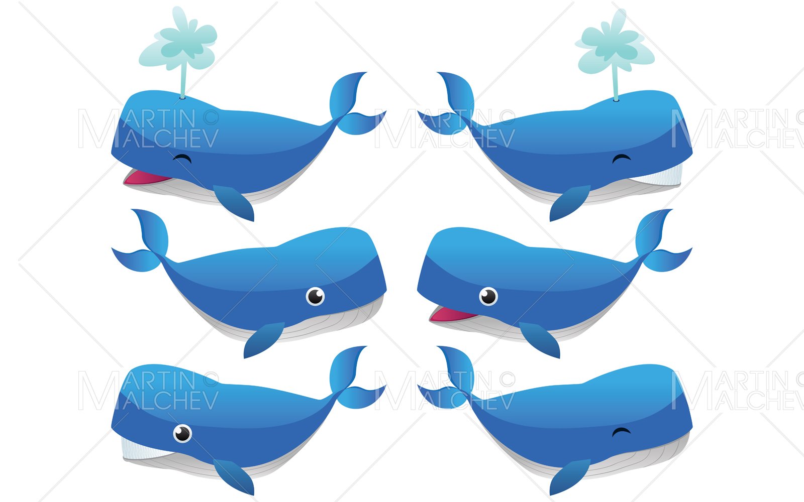 Kit Graphique #198923 Whale Bleu Divers Modles Web - Logo template Preview