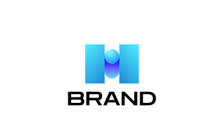 Letter HM Gradient Logo - Futuristic