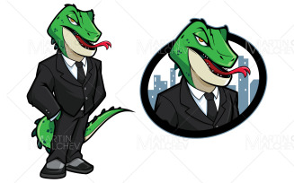 Reptilian Character Mascot Vector Illustration