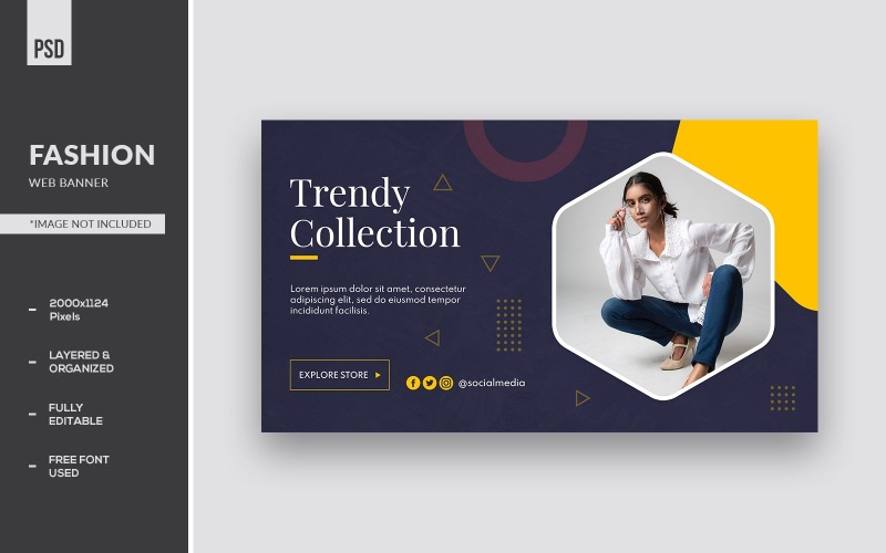 Trendy Collection Fashion Web Banner Templates Social Media