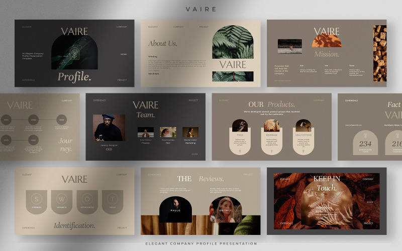 Vaire - Elegant Company Profile Presentation PowerPoint Template