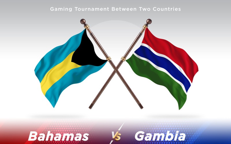 Bahamas versus Gambia Two Flags Illustration